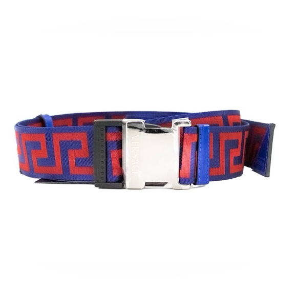 Versace Greca-pattern key lapiz blue adjustable belt (NEW) AUTHENTIC - Picture 5 of 16